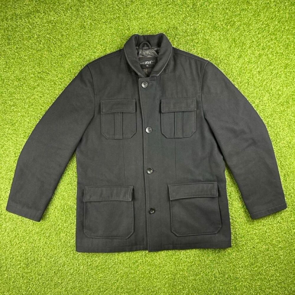 Black-rivet Men's Black and Navy Jacket